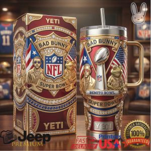 Bad Bunny Super Bowl Benito Bowl Puerto Rico Retro 40oz Gifts For Fans Stainless Steel Insulated Tumbler