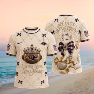 Baltimore Ravens Crown Cat Luxury Look Loyal Heart Shirt