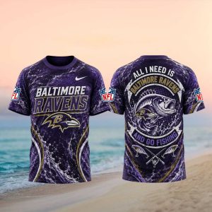 Baltimore Ravens Fishing Graphic Men Apparel T shirt