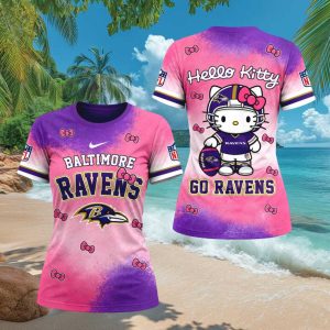 Baltimore Ravens Hello Kitty Purple Pink Game Day T Shirt