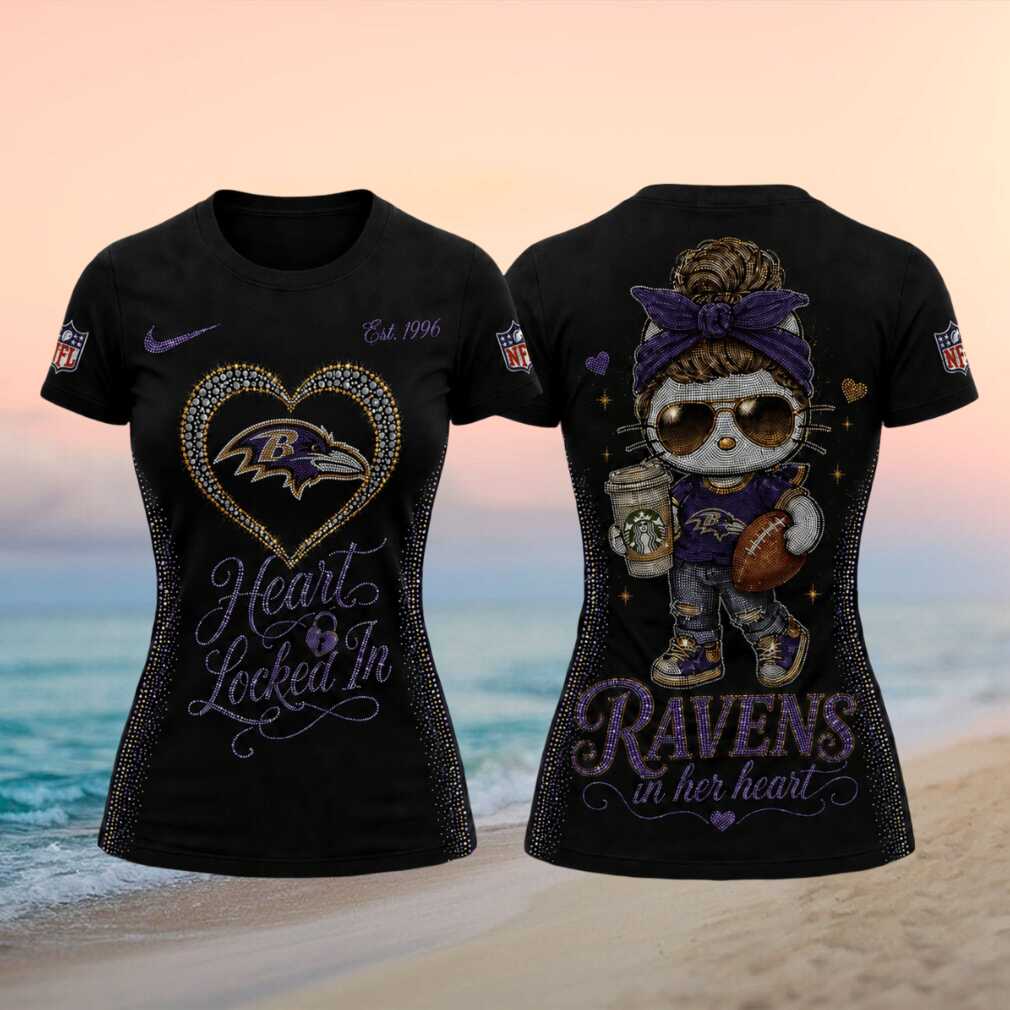 Baltimore Ravens Messy Bun Mascot Heart Graphic Football Shirt Baltimore Ravens Messy Bun Mascot Heart Graphic Football Shirt