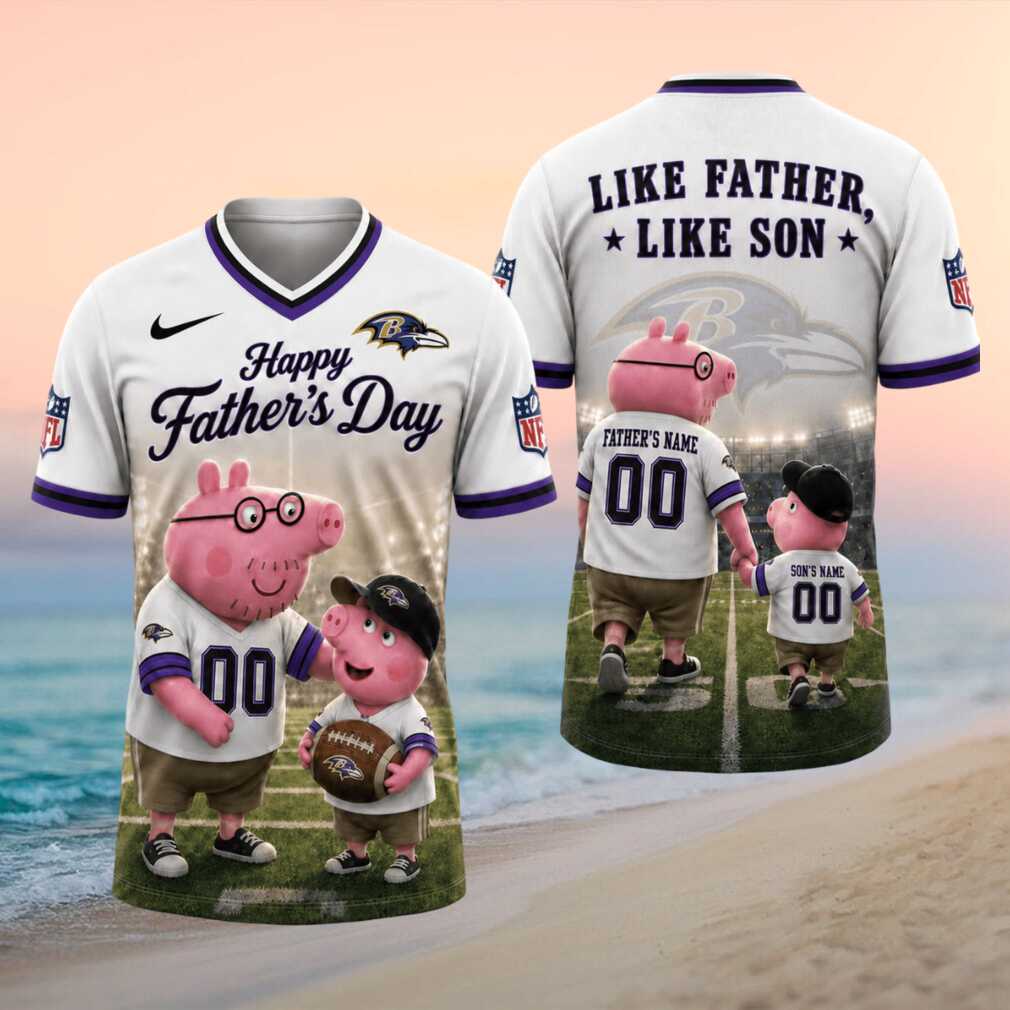 Baltimore Ravens Personalized Like Father Like Son Piglet Football T Shirt Baltimore Ravens Personalized Like Father Like Son Piglet Football T Shirt