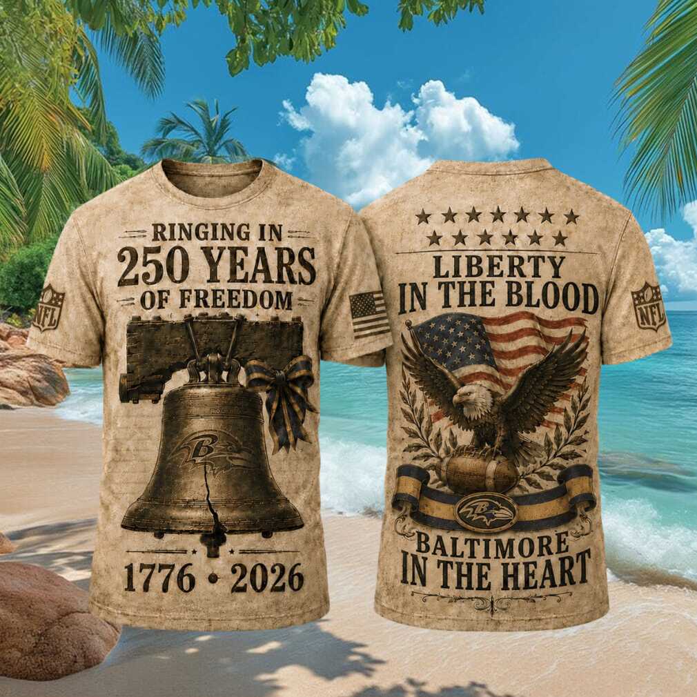 Baltimore Ravens Ringing In 250 Years Of Freedom 2026 Retro Fans Men Women T Shirt Baltimore Ravens Ringing In 250 Years Of Freedom 2026 Retro Fans Men Women T Shirt