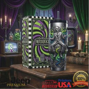 Beetlejuice Beetlejuice Afterlife 2026 Movie Retro 20oz Gift for Horror Fans Stainless Steel Insulated Tumbler