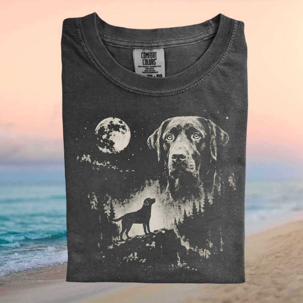 Black Labrador Full Moon Forest Wilderness Graphic T Shirt Black Labrador Full Moon Forest Wilderness Graphic T Shirt