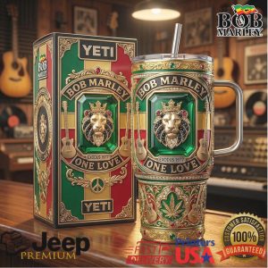 Bob Marley Exodus 1977 One Love Reggae Lion Retro 20oz Music Fan Gifts Stainless Steel Insulated Tumbler