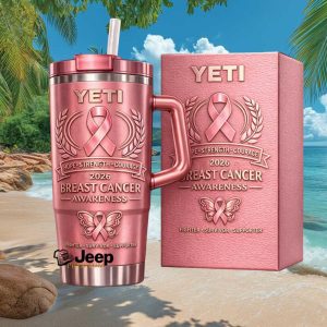 Breast Cancer Awareness 2026 Hope Strength Courage Pink Ribbon Gift Stainless Steel Insulated Tumbler