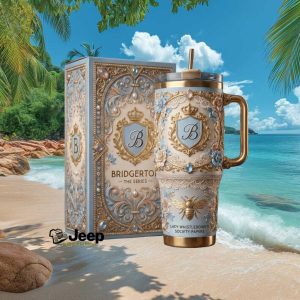 Bridgerton The Series Lady Whistledown Gold Bee Floral Luxury Gift for Women Stainless Steel Insulated Tumbler