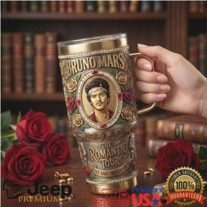 Bruno Mars The Romantic Tour Est 1985 Hooligans Vintage Style Concert Fan Gifts Stainless Steel Insulated Tumbler