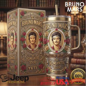 Bruno Mars The Romantic Tour Est 1985 Hooligans Vintage Style Concert Fan Gifts Stainless Steel Insulated Tumbler