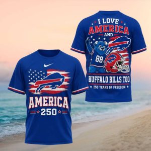 Buffalo Bills America 250 Years Of Freedom Royal Blue T Shirt