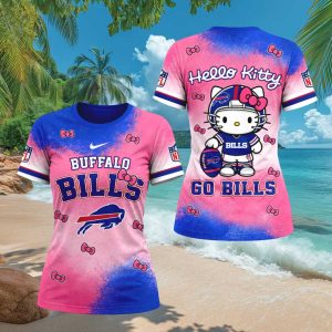 Buffalo Bills Hello Kitty Pink Blue Cute Mascot T Shirt