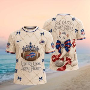 Buffalo Bills Luxury Pearl Tiara Cat Loyal Heart T shirt
