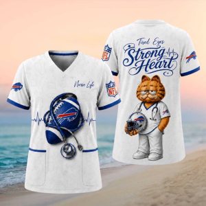 Buffalo Bills NFL Garfield Nurse Life Medical Uniform T Shirt