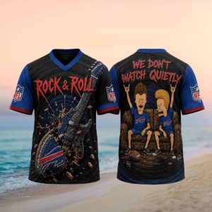 Buffalo Bills Rock And Roll Cartoon Couch Fans V Neck T Shirt