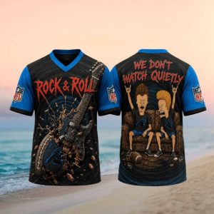 Carolina Panthers Rock And Roll Cartoon Couch Fans V Neck T Shirt