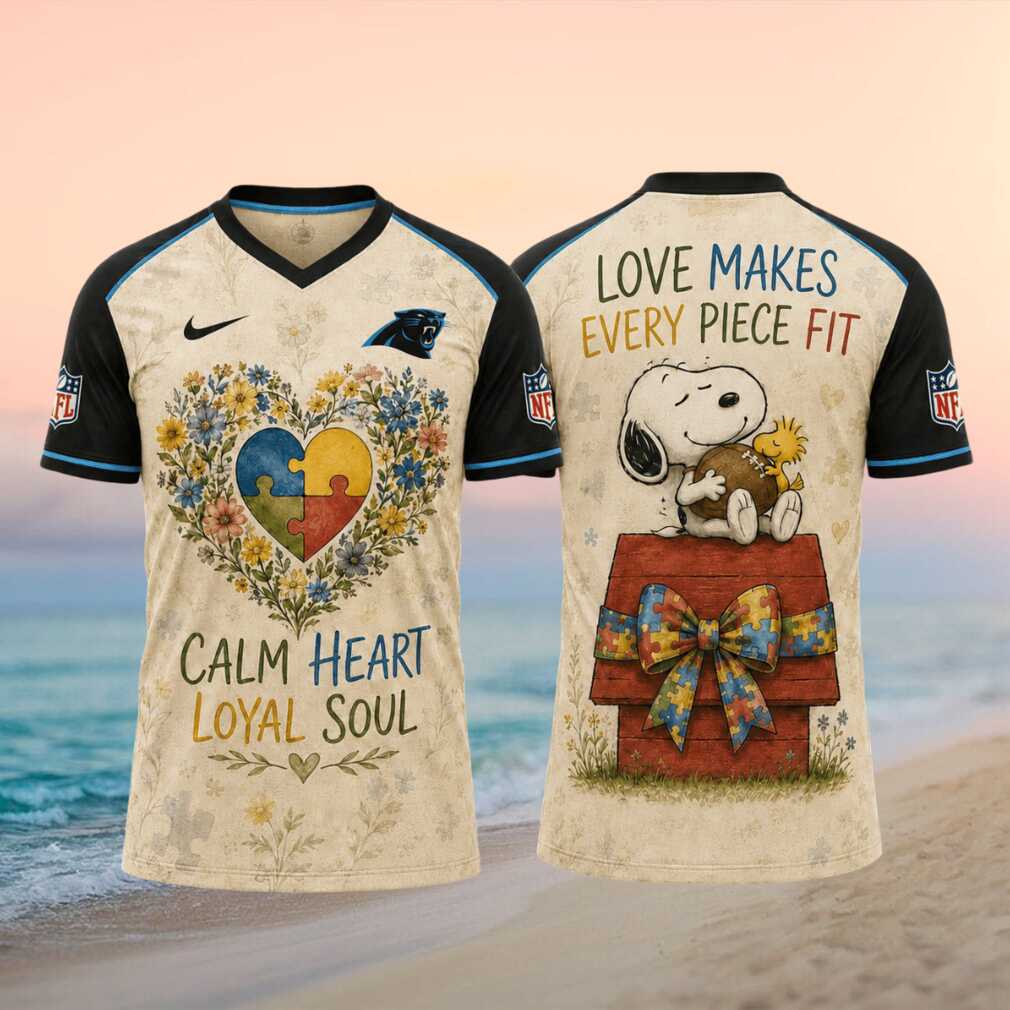 Carolina Panthers Snoopy Autism Awareness Calm Heart Loyal Soul T Shirt Carolina Panthers Snoopy Autism Awareness Calm Heart Loyal Soul T Shirt
