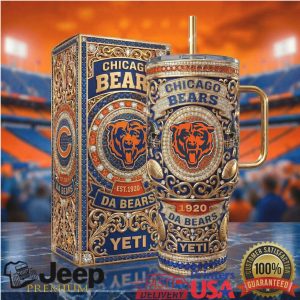 Chicago Bears Da Bears Est 1920 Retro 20oz Football Fan Gift Stainless Steel Insulated Tumbler