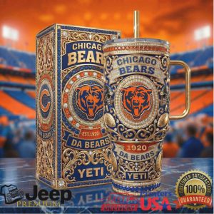 Chicago Bears Da Bears Est 1920 Retro 20oz Football Fan Gift Stainless Steel Insulated Tumbler