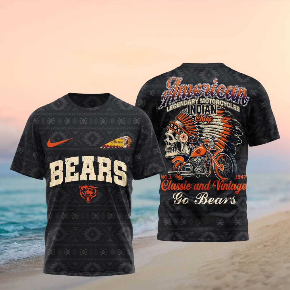 Chicago Bears Indian Motorcycle Classic Vintage Graphic T Shirt Chicago Bears Indian Motorcycle Classic Vintage Graphic T Shirt