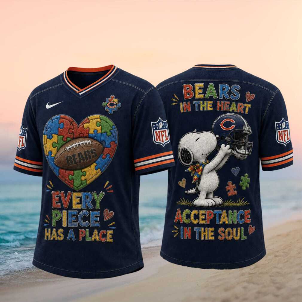 Chicago Bears Snoopy Autism Awareness Football T Shirt Chicago Bears Snoopy Autism Awareness Football T Shirt