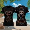 Chiefs Cute Kitty Rhinestone Heart Women Football T Shirt Chiefs Cute Kitty Rhinestone Heart Women Football T Shirt