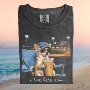Chihuahua Baseball Stadium I Live Here Now Coffee T Shirt