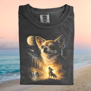 Chihuahua Three Wolf Moon Style Nature Landscape T Shirt
