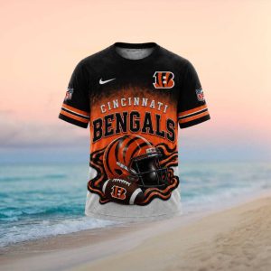 Cincinnati Bengals 3D Graphic Helmet Stadium Football T Shirt