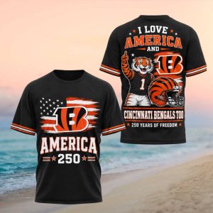 Cincinnati Bengals America 250 Years Of Freedom T Shirt