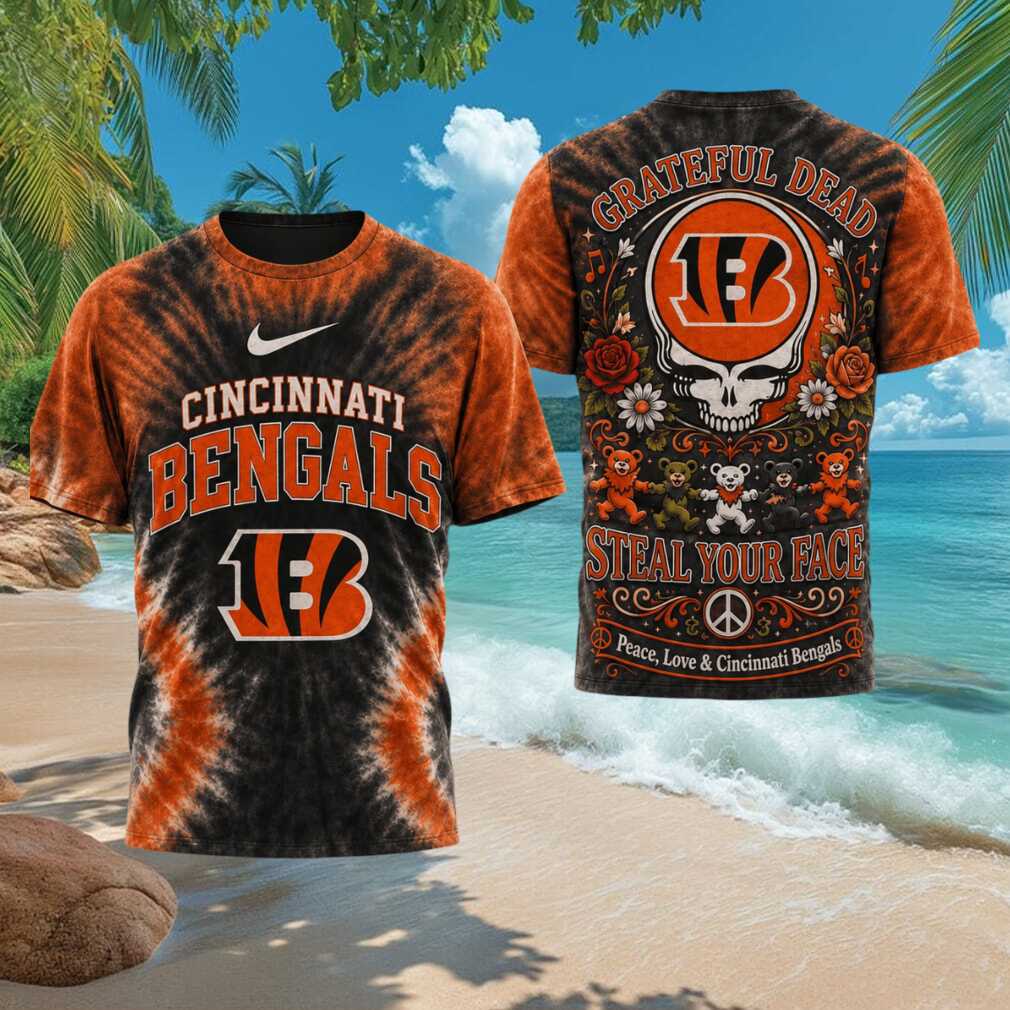 Cincinnati Bengals Grateful Dead Steal Your Face Tie Dye T Shirt Cincinnati Bengals Grateful Dead Steal Your Face Tie Dye T Shirt
