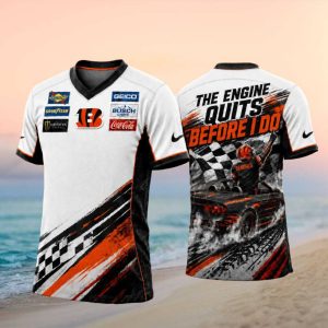 Cincinnati Bengals Racing Engine Quits Graphic Football T Shirt