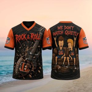 Cincinnati Bengals Rock And Roll Graphic Football T Shirt