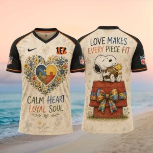 Cincinnati Bengals Snoopy Autism Awareness Floral Football T Shirt