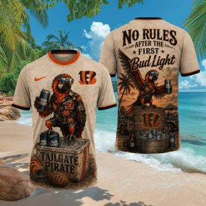 Cincinnati Bengals Tailgate Pirate T Shirt No Rules Bud Light Tropical Fan T Shirt