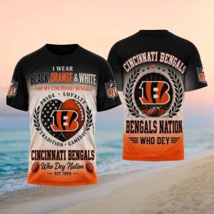 Cincinnati Bengals Who Dey Nation Black Orange White Fan T Shirt