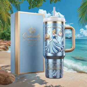 Cinderella 75th Anniversary 1950 2025 Disney Princess Vintage Style Tumbler