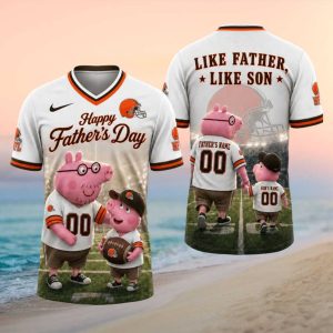 Cleveland Browns Custom Like Father Like Son Piglet Football Fan T Shirt
