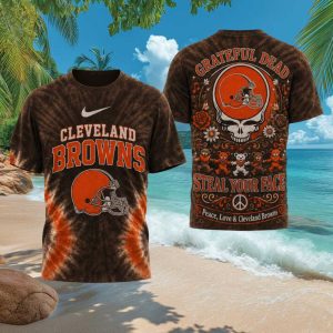 Cleveland Browns Grateful Dead Steal Your Face Tie Dye T Shirt