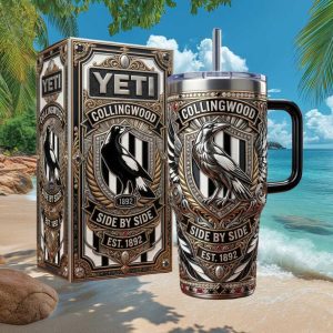 Collingwood Magpies AFL Side By Side 1892 Retro Fans Gift Stainless Steel Insulated Tumbler