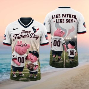 Custom Houston Texans Like Father Like Son NFL Father's Day T Shirt