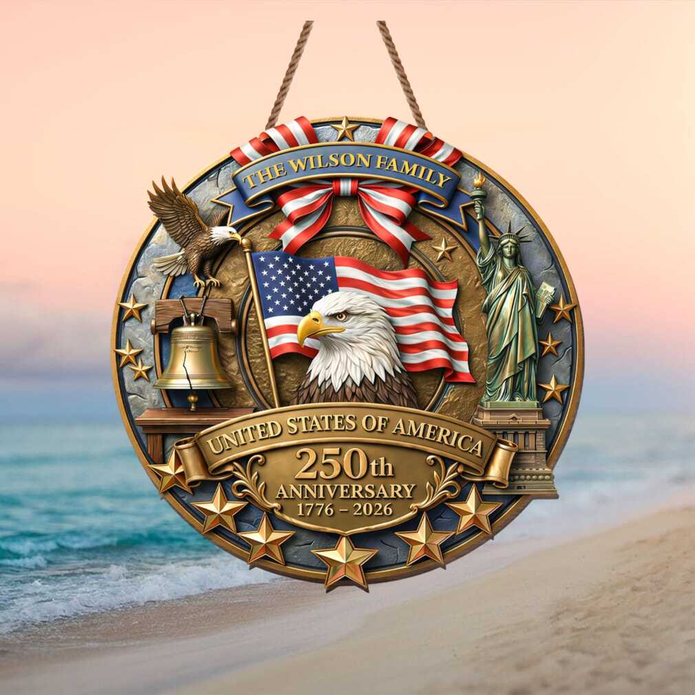 Custom Wilson Family USA 250th Anniversary Ornament American Eagle & Liberty Bell Commemorative Custom Wilson Family USA 250th Anniversary Ornament American Eagle & Liberty Bell Commemorative