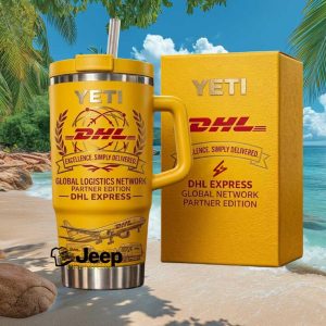 DHL Express Global Logistics Network Excellence Partner Edition Yellow Gift Stainless Steel Insulated Tumbler