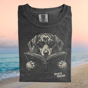 Dachshund Feral And Literate Bookworm Dog Reading T Shirt