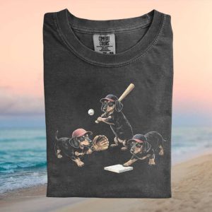 Dachshund Wiener Dog Baseball Players Graphics T Shirt