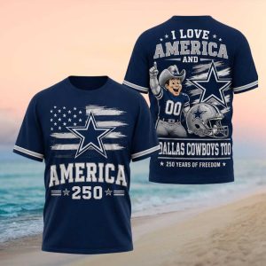 Dallas Cowboys America 250 Years Of Freedom T Shirt