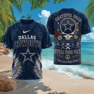 Dallas Cowboys Grateful Dead Steal Your Face Tie Dye T Shirt