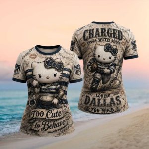 Dallas Cowboys Hello Kitty Graphic T Shirt Too Cute To Behave Cowboys Fan T Shirt