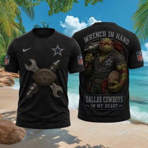 Dallas Cowboys Mechanic Ninja Turtle T Shirt Wrench In Hand Football Fan Gear