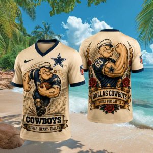 Dallas Cowboys Popeye Graphic Muscle Retro NFL Fan T Shirt